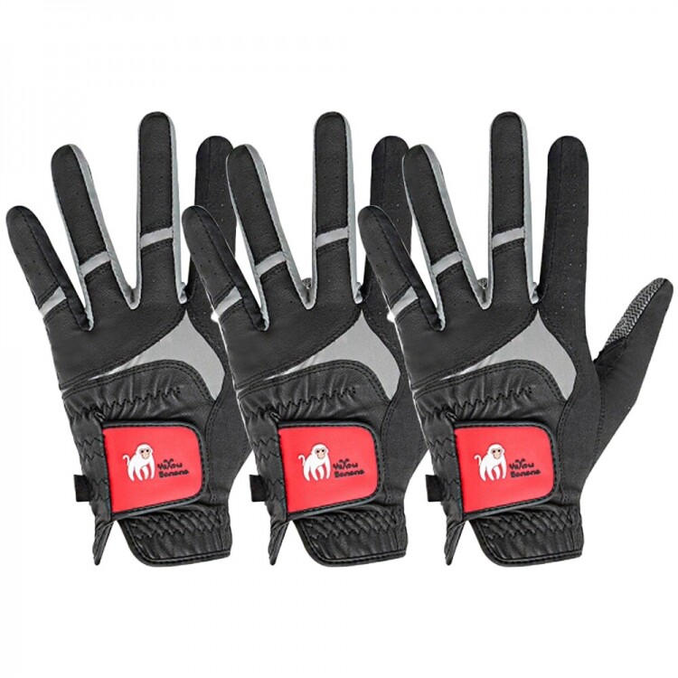 [옐로우바나나] 스파이더 블랙 실리콘 골프장갑 남성용 3장세트 GF