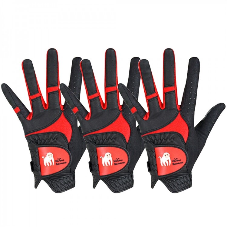 [옐로우바나나] 스파이더 블랙 실리콘 골프장갑 여성용 3장세트 GF