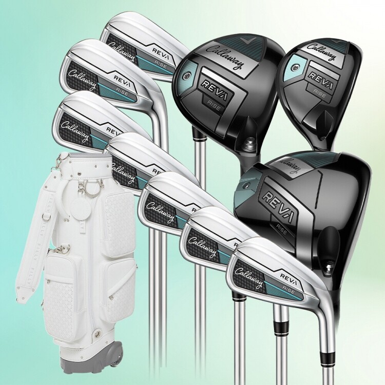 [캘러웨이정품] 캘러웨이 레바 라이즈 (REVA RISE) 여성용 캐디백 포함 풀세트 (10PCS)(D+FW+UT+7I) GF