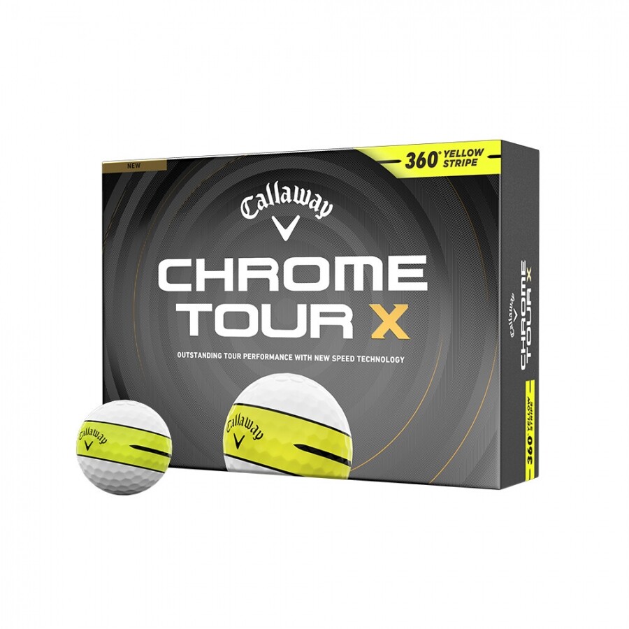 [한국캘러웨이정품] 26년 크롬 투어 X 360 옐로우 스트라이프 골프공 (12구 4피스) GF