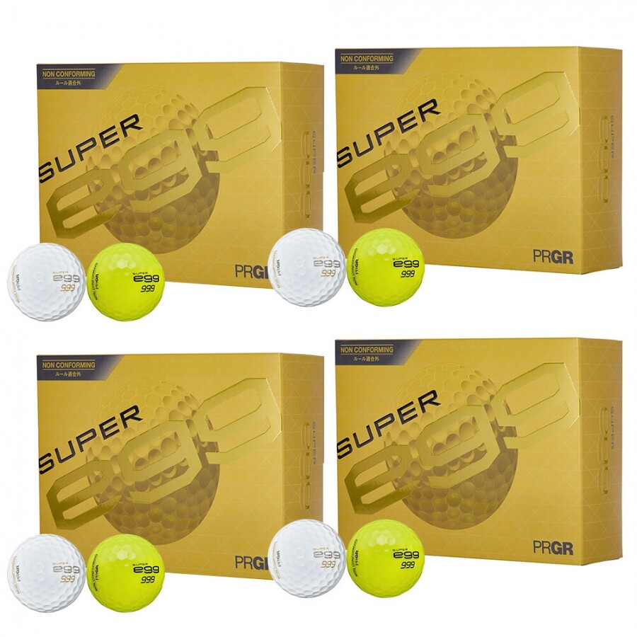 한국프로기아골프 피알지알 26년 슈퍼에그 고반발 볼 (12구 2피스)  4개 세트 GF