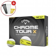 증정 [한국캘러웨이정품] 26년 크롬 투어 X 360 옐로우 스트라이프 골프공 (12구 4피스) GF