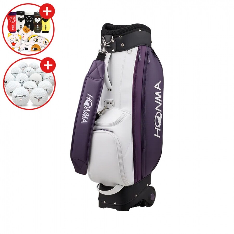증정A [혼마골프 정품] 혼마골프 26년 비즐4 여성용 휠 캐디백(CB12611) GF