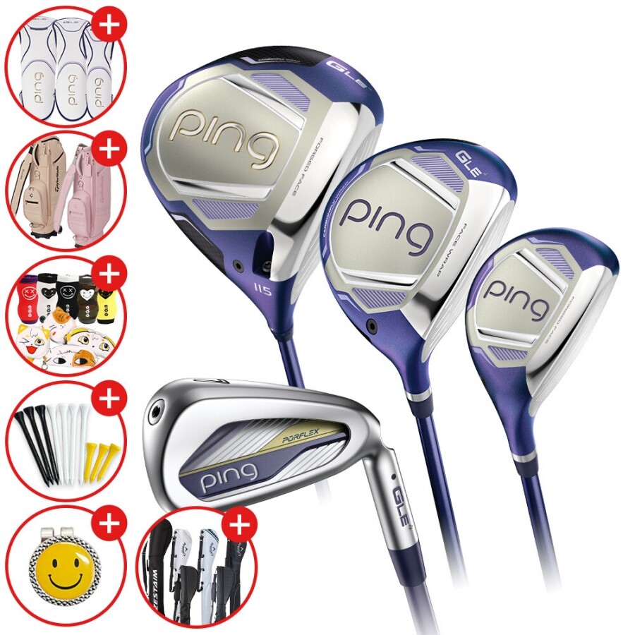 증정A[삼양인터내셔날 정품] 핑 26년 GLE 4 여성용 조합풀세트(DR,FW,U,I) 캐디백증정 GF