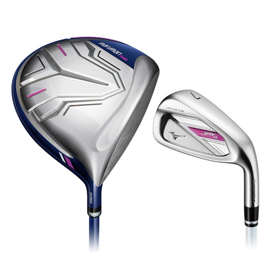 마제스티코리아정품 24년 마루망 SG 여성용 드라이버 + 한국미즈노정품 2022년 JPX Q 여성용 7개 아이언세트 GF