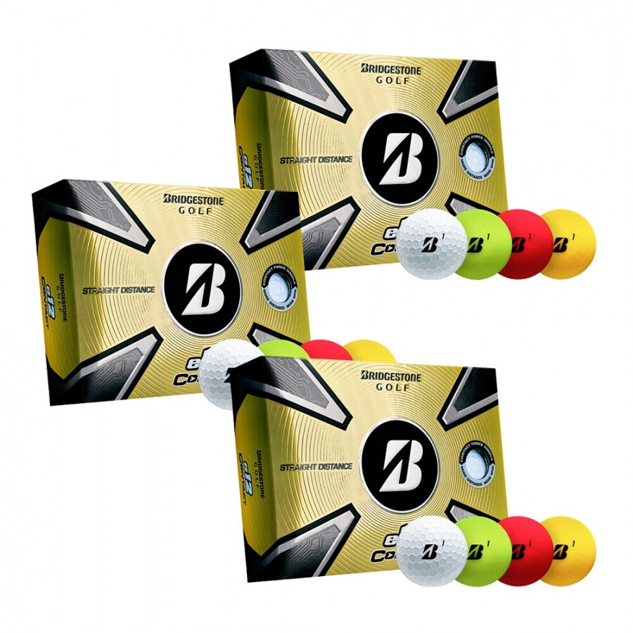 브릿지스톤 CONTACT B 골프공 3피스(화이트/옐로우/그린) 3세트 GF
