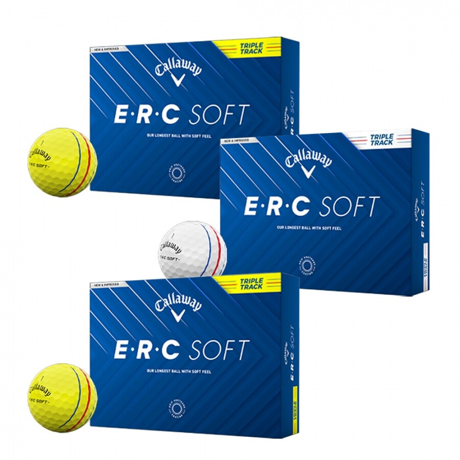[캘러웨이정품] 로고무료인쇄 25년 ERC 소프트 트리플트랙 골프공(화이트/옐로우) 3개세트 GF