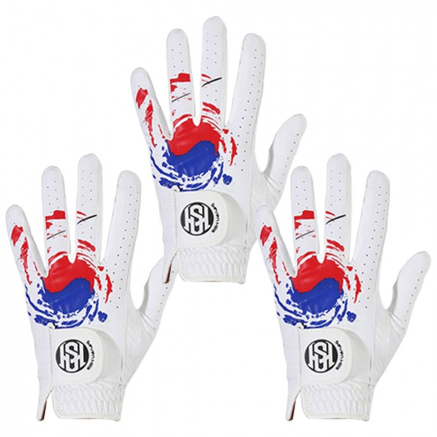[아미스포츠 정품]세븐힐스 태극기 골프장갑 여성양손 장갑 3개 세트 GF